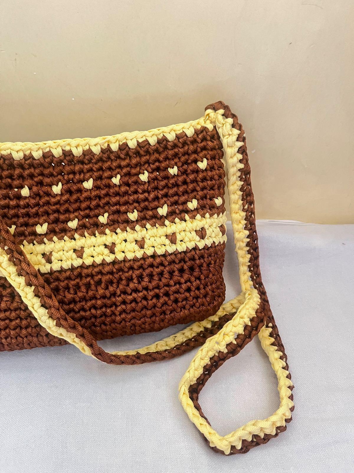 Handmade crochet bag — Mocha- Handmade sling bag✨🍂