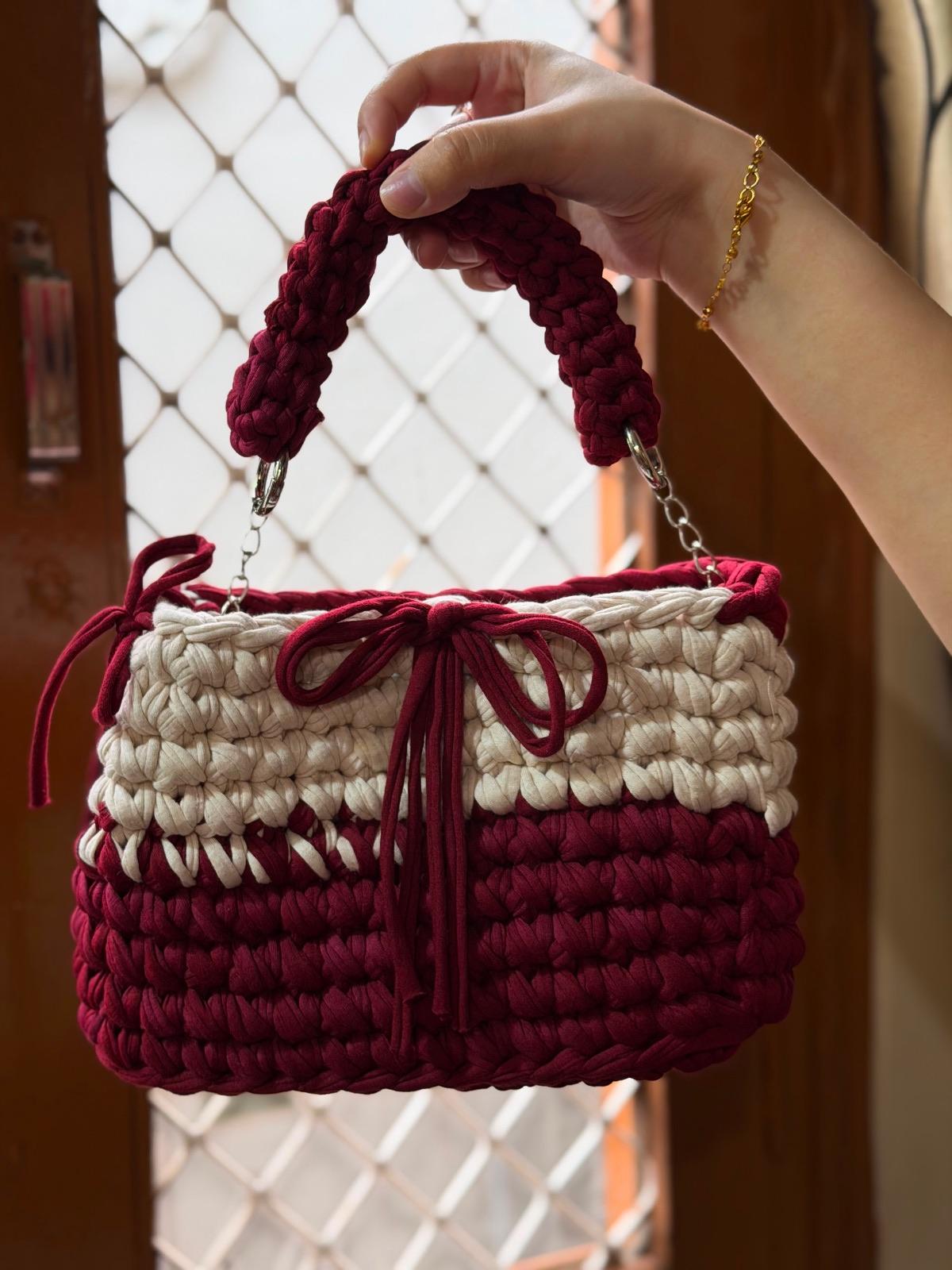 Handmade crochet bag — Maroon muse 🎀bag